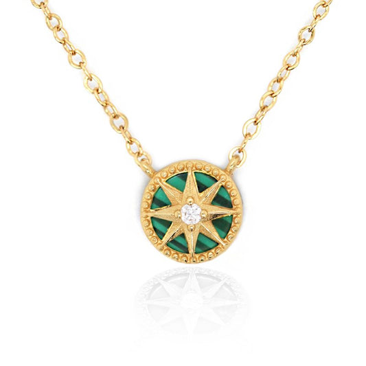 Sterling Silver Gold Vermeil Mini North Star Necklace with Cubic Zirconia – celestial pendant jewelry