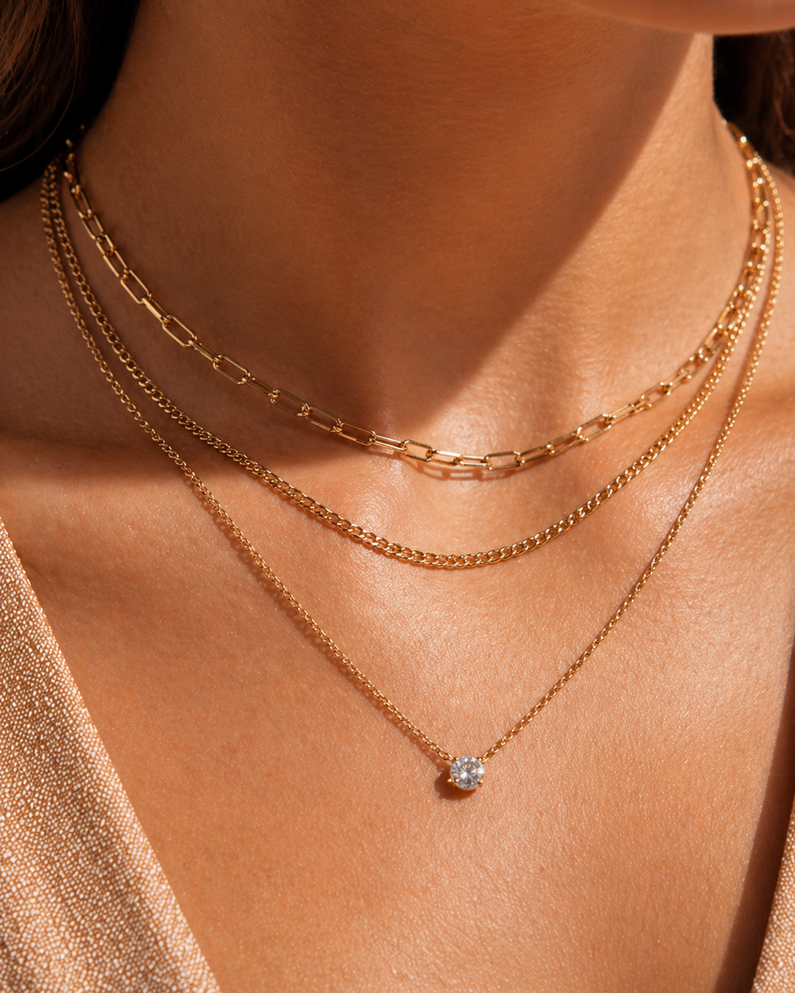 Triple Luxe Chain Necklace Stack