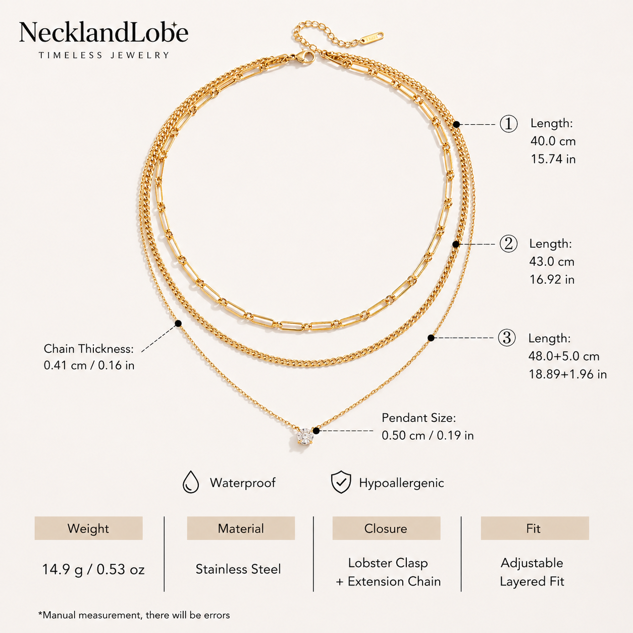 Triple Luxe Chain Necklace Stack