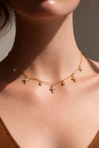 Dainty Gold Cross Charm Necklace – Minimalist Layering Chain