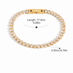 Gold Oval Crystal Tennis Bracelet – Elegant Statement Sparkle