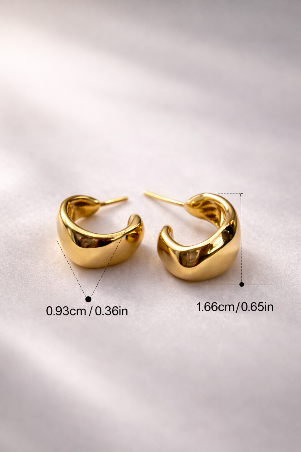 Gold Sculpted Huggie Earrings – Minimal Chunky Dome Hoops