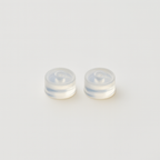 Close-up of silicone posts on a white background.