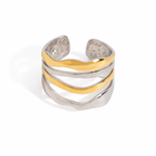 Two-toned silver and golden ring on a white background